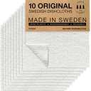 SUPERSCANDI 9 Pack Swedish Dishcloths for Kitchen - 100% Biodegradable & Compostable Reusable Paper Towels Washable, Food-Safe & Without Plastic - Dish Rags Suitable for Any Surface, White