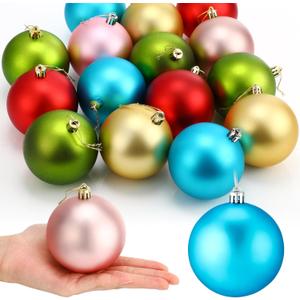 Zubebe Christmas Large Blank White Ball Ornaments, 3.15 Inch DIY Christmas Balls White Hanging Ornaments DIY Craft Activities for Tree Gift Box(Colorful,24 Pcs)