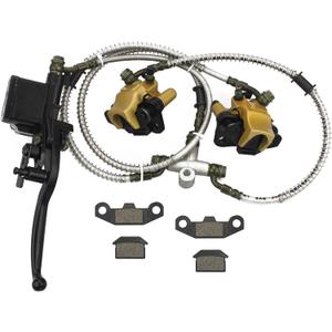 GOOFIT Front Disc Brake Master Cylinder Hydrualic Caliper Assembly with Disc Brake Pad Replacement for Chinese 50cc 70cc 90cc 110cc 125cc ATV Quad