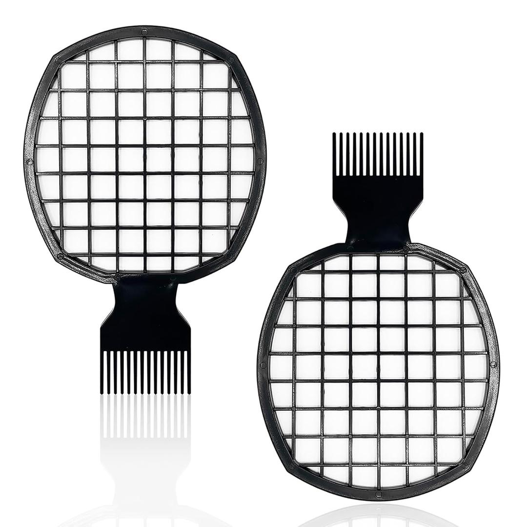 2Pcs Upgraded Twist Combs Hair Sponge Brush, Superior to Hair Sponge for Curls in Men and Women, Dual-sided Design, ABS Material, Ergonomic, Lasting Over a Year, 2 Combs Included