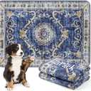 Washable Pee Pads for Dogs, 2 Pack Reusable Puppy Pads Absorbent Training Pads for Dogs Waterproof Dog Mat Non-Slip Whelping Pet Mat (Navy Blue)