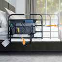 Stander Wonder Pivot Bed Rail Tall, Adjustable Safety Assist Railing with Swing Down Guardrail for Elderly Adults, Fits Taller Mattresses 8 to 16 Inches Thick, ASTM Safety Approved Bedrail, Black