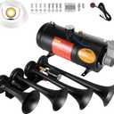 Train Horns Kit for Trucks 180dB Super Loud Truck Air Horn with 150 PSI 12V Air Compressor Air Tank Can for Truck Car Jeep SUV Train Pickup Boat and Other Vehicles