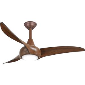 MINKA-AIRE F845-DK Light Wave 44 inch Ceiling Fan with LED Light and Remote Control, Brown Distressed Koa Finish