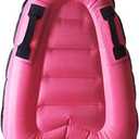 Inflatable Surf Body Board with Handles, Lightweight Swimming Floating Surfboard Aid Mat Learn to Swim, Beach Safety Theme Surfing Swimming Summer Water Fun Toy for Both Kids and Adult (Pink)