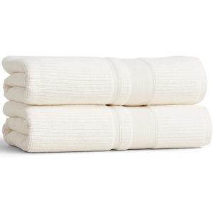 Preston Lane Douro Bath Towel Set 2 Pack Luxury Cotton Towels, Ultra Soft & Absorbent, Quick-Dry Spa-Quality Bathroom Towels, Made in Portugal, Alabaster