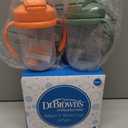 Dr. Brown's Milestones Baby's First Straw Cup, Training Cup with Weighted Straw, 9 oz/270 mL, BPA-free, 6m+, Coral/Olive Green, 2-Pack