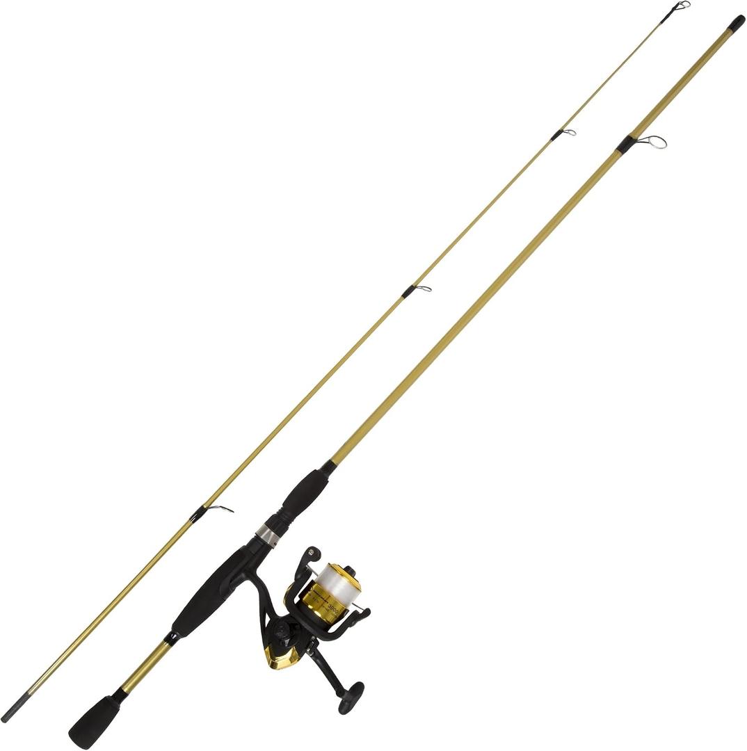 Fiberglass Fishing Pole - Strike Series 78-Inch Collapsible Rod and Spinning Reel Combo, EVA Handle, Pre-Spooled Reel, Fishing Gear for Catching Walleye, Bass, Trout, and More by Wakeman