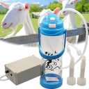 Electric Goat Milking Machine, 3L Pulsation Milking Machine for Cattle, Plastic Milk Bucket with 2 Teat Cups, Portable Vacuum Pump, for Sheep Livestock Home Farm (Gray : for Sheep, Size : Electric)