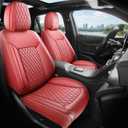 Front Burgundy Automotive Seat Covers2PCS,Luxury Thick Texture Nappa Leather 3D Design Universal Fit Red Leather Seat Covers Automotive Seat Covers & Accessories,Style1 Wine Red