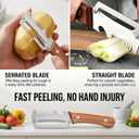 2 x Vegetable Peeler for Kitchen Multifunctional Stainless Steel Peeler with Wooden Handle & Bottle Opener, Durable for Fruits and Vegetables
