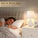 Seealle Modern Ceramic Table Lamps for Night Stands - Bedside Lamps Set of 2 for Nightstand, 19.4" White Bedroom Lamp for Living Room Cute Desk End Table Office Guest Room Dresser Rocker Swtich