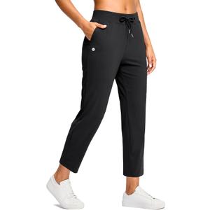 G Gradual Petite Pants for Women Ankle Pants with 2 Pockets, Black, M, 26" | Petite Friendly, External Drawstring, Soft, 4-way Stretch, Easy to care for, Wrinkle Free, Casual, Golf, Travel, Athletic 