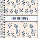 Recipe NoteBook to Write in Your Own Recipes, 7" x 9" Hardcover Notebook with 200 Recipe Template Pages (100 sheets), 8 Movable Dividers Tabs, Table of Contents, Pocket, and 24 Category Stickers for Organized Recipes' Cookbook - (BLUE)