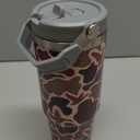 Camo Stainless Steel Tumbler with Lid And Straw 30 Oz Top Handle Duck Hunter Camouflage for Men Leakproof Vacuum Insulated Water Bottle for Car Travel