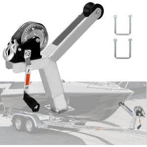Boat Trailer Winch Stand with Trailer Roller, Trailer Winch Stand Fit 3" W X 4" H Boat Trailer Tongue Stands, Adjustable Trailer Winchs Holder with Roller Boat Trailer Winchs 1200lbs Hand