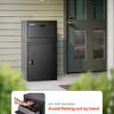 VEVOR Package Delivery Boxes for Outside, 38.6 in Mailbox for Parcel with Lock, Galvanized Steel Package Drop Box with Anti-Theft Design, Weather-Resistant Package Mailbox for Home and Office, Black