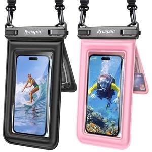 Waterproof Phone Pouch Floating, Double Bags Waterproof Phone Case with Lanyard for iPhone 16 15 Pro Max, Galaxy S24 S23 Ultra, IPX8 Cellphone Dry Bag Beach Travel Cruise Essentials 2Pack-8.5''
