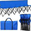 Wenqik Foldable Bench 6 Seat with Back No Assembly, Pocket