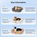 ZOMISIA Large Cat Beds - Orthopedic Dog Bed for Medium Dogs, Rectangle Pet Bed with Fluffy Removable Washable Cover, 25x21x9inches, Grey