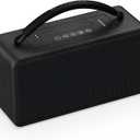 DINDIN Portable Bluetooth Speaker: 80W (Peak), 20H Playtime, Loud Wireless Wood Speakers with Bass, AUX and USB Input, Subwoofer, TWS Pairing, Vintage Speaker for Outdoor, Home, Office (Black)