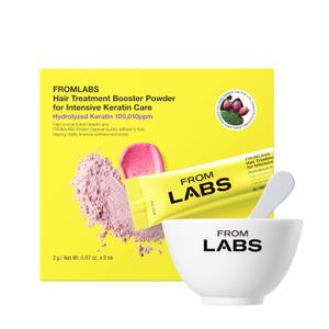 FROMLABS Hair Treatment Booster Powder for Intensive Keratin Care, Mix with FROMLABS Protein Capsule Hair Repair Treatment, For Damaged, Bleached & Frizzy Hair, 2g*8 Single‑Use Packets(Powder only)