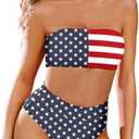 Pink Queen Women's Removable Strap Wrap Pad Cheeky High Waist Bikini Set Swimsuit S XL