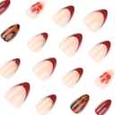 2 x Tortoiseshell Press on Nails Almond - Brown Fake Nails 24Pcs