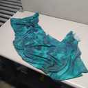 REORIA Women's 2026 Summer Floral Mesh Strapless Midi Dress Backless Beach Wedding Guest Cocktail Party Dresses Green Print Small