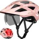 InnerKing Adult Bike Helmet Rear Light & OTG Magnetic Goggles for Men Women | Lightweight Mountain Bicycle Helmets,Rechargeable Rear Light,Detachable Goggles, Road Cycling with Removable OTG Visor, M