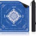 Mahjong Mat with Rule, 32.5" x 32.5" Waterproof Soft Surface Game Mat, Easy Clean Non-Slip & Noise-Reduce Mah Jong Table Mat with Carry Bag, Rolled Packaging for American Mahjong Tile Set