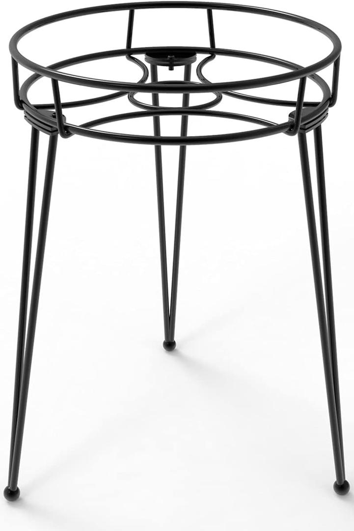Midcentury Modern Metal Potted Plant Stand 18.7 inches Tall Flower Pot Holder Large Rustproof Iron Garden Container Heavy Duty Rack for Planter,Black (18.7 inches Tall Black)