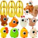 Jumbo 4'' Easter Eggs Filled Eye-pop Fidget Toys, 8 Pack Squeeze Toys for Kids Teens Boys Girls Toddler Easter Basket Stuffers Hunt Party Favor