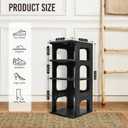 TRZZ 4-Tier Small Shoe Rack, Vertical Narrow Stackable Organizer with Removable Partition, Efficient Shoe Storage for Closet, Entryway, and Small Spaces (Black)