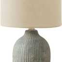 Monarch Specialties I 9784 Lighting, Table Lamp, 18" H, Green Ceramic, Beige Shade, Contemporary, Modern