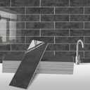 24-Pieces Peel and Stick Tiles for Kitchen Backsplash, New Upgrade Design 12" x 3"SPC Subway Backsplash Tiles, Marble Black Premium Finger Tiles (Dark Grey). (10 Sheet)