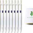 ACEPORTE Zebra Blen Retractable Ballpoint Pen, Fine Point 0.5mm, 10 Pack (Blue Ink/White body), Sticky Notes Value Set