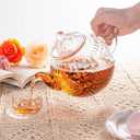 Bandesun Vintage Glass Teapot, Tea Kettle with Removable Infuser 32OZ/1000ml, Borosilicate Glass Pot -Stovetop Safe, Blooming & Loose Leaf Tea Maker Set