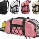 30L Gym Duffel Bag with Shoe Compartment for Women, Weekender Bags with Wet Pocket, Pink