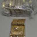 WDF 300 Pieces Gold Plastic Silverware Disposable - Heavy Duty Plastic Cutlery - Gold Silverware Sets Includes 100 Forks, 100 Spoons, 100 Knives for Baby Shower Wedding Spring