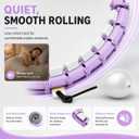 Weighted Fitness Hoop for Adults, 47 Inch Plus Size Adjustable Infinity Ring, 24 Detachable Links, Quiet Waist Exercise Hoop for Women Beginners, Core and Weight Loss Home Workout