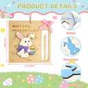 8Pcs Easter Money Holders for Cash Gift, Easter Wooden Money Holders Card Bunnies Ornaments for Holiday Tree Ornaments Table Centerpiece Decorations