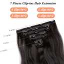 Yekartary Clip in Hair Extensions 7PCS 24 Inch Long Wavy Curly Hairpieces Thick Weft Synthetic Wig for Women Rose Red