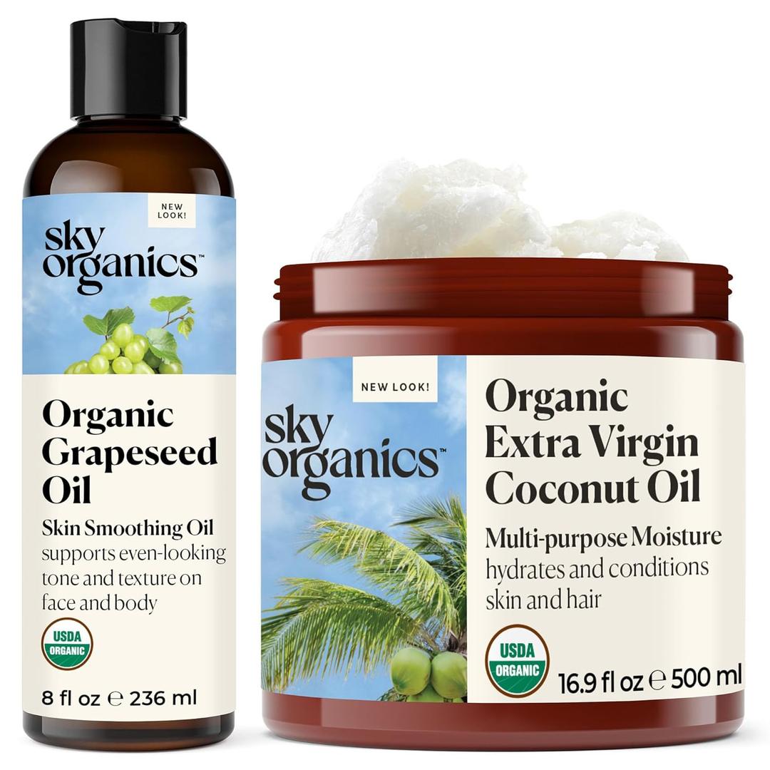 Sky Organics Extra Virgin Coconut Oil & Grapeseed Oil