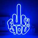 Letters Gesture Neon Signs for Wall Blue LED Neon Lights USB Neon Wall Light Neon Bar Light Up Sign for Bedroom Party Pub Game Zone Decoration