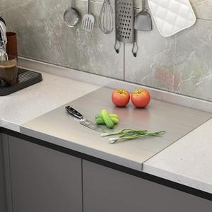 Stainless Steel Cutting Board for Kitchen – Large (40x30cm/15.7x11.8in) NonSlip, Dishwasher Safe – Ideal for Meat, Vegetables, Fruits, Bread & Baking – Commercial & Home Use