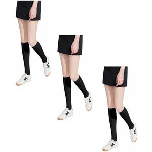 Golf Sun Protection Socks UPF50+ Overknee Stocking Ice Silk Breathable Cool Socks for Women School Outdoor Sports (Black) One Size