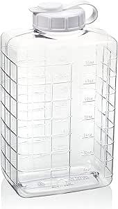 Arrow Home Products 2 Qt Bottle w/Cap for Cold Drinks - Clear View Plastic Refrigerator Bottle w/Easy-Pour Spout & Graduated Markings - Made in USA, BPA Free - Ideal for Water, Iced Tea, Juice