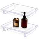 Crystal‑Clear Acrylic Skincare Display Tray 2‑Pack – Elegant Vanity Organizer for Serums, Creams & Perfumes, 9×5.9×1.5Inch Durable Thick Acrylic, Display Stand for Bathroom Counter, Easy to Clean