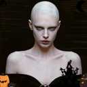 Fumwase 4PCS Bald Caps Halloween Makeup Latex Wig Hat Costume Accessories for Women Men (Beige)